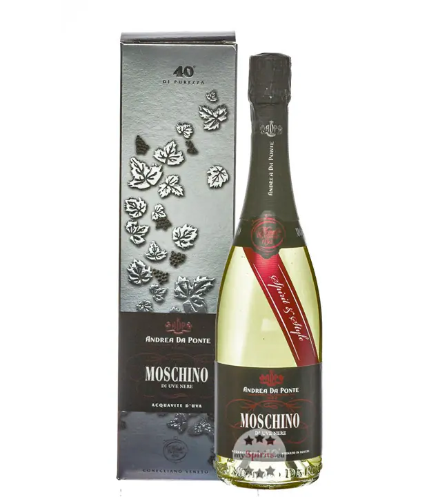Andrea Da Ponte Moschino Acquavite d'Uva / 40  % Vol. / 0,7 Liter-Flasche in Geschenkbox