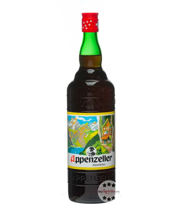 Appenzeller Schnaps Alpenbitter Kräuterlikör / 29 % Vol. / 1,0 Liter-Flasche