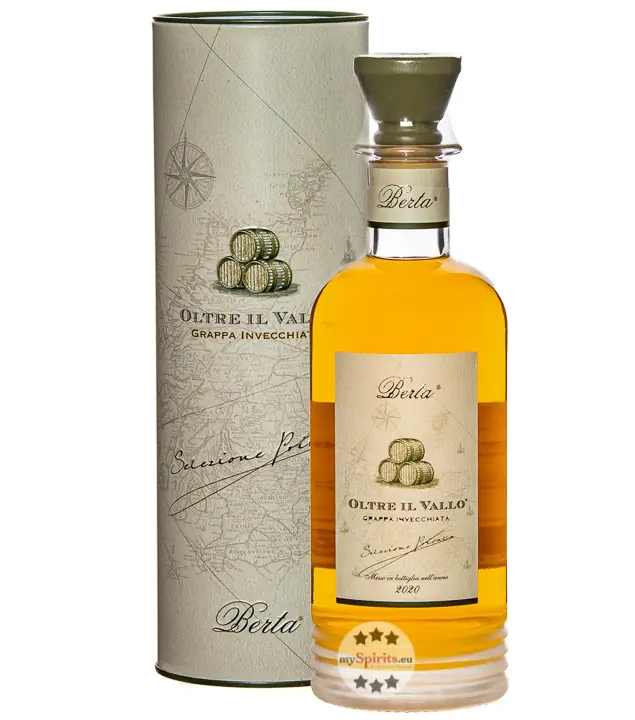 Distillerie Berta Oltre Il Vallo - Grappa Invecchiata aus dem Whisky-Fass / 43 % vol. / 0,7 Liter-Flasche in Geschenkdose