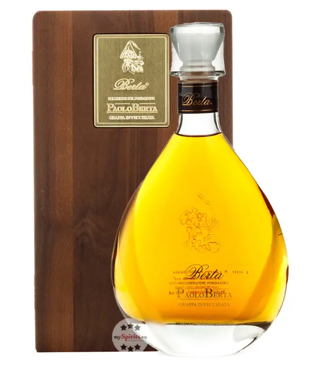 Berta Paolo Berta Grappa Invecchiata / 43 % Vol. / 0,7 Liter-Flasche in Holzkiste