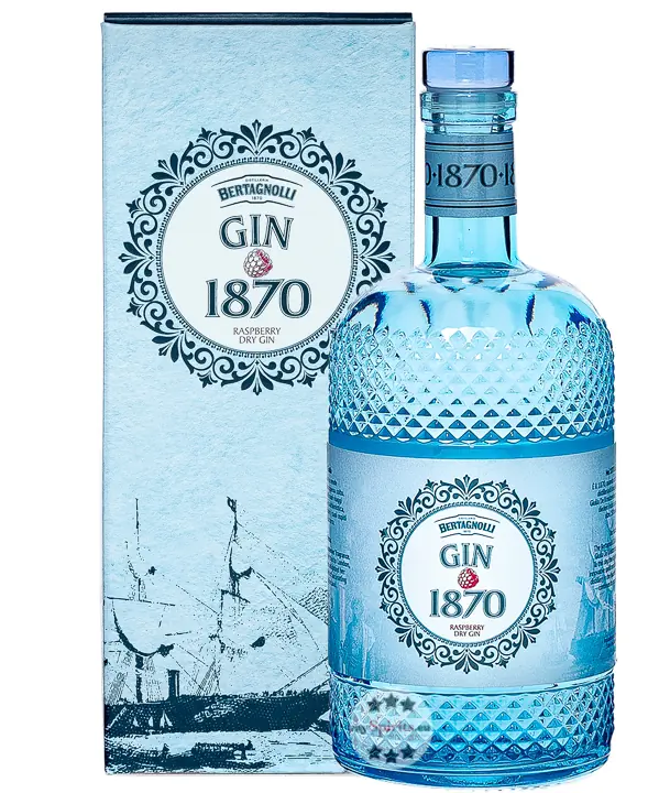 Bertagnolli Gin 1870 Raspberry Dry Gin / 40 % Vol. / 0,7 Liter-Flasche in Geschenkbox