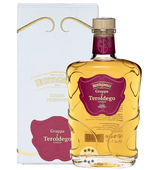 Bertagnolli Grappa di Teroldego Barrique / 42 % Vol. / 0,7 Liter-Flasche in Geschenkbox