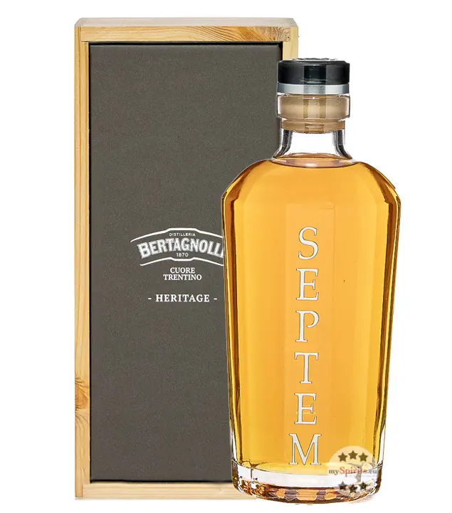 Bertagnolli SEPTEM Heritage Grappa Riserva Barrique 7 Jahre / 43 % Vol. / 0,7 Liter-Flasche in Holzbox