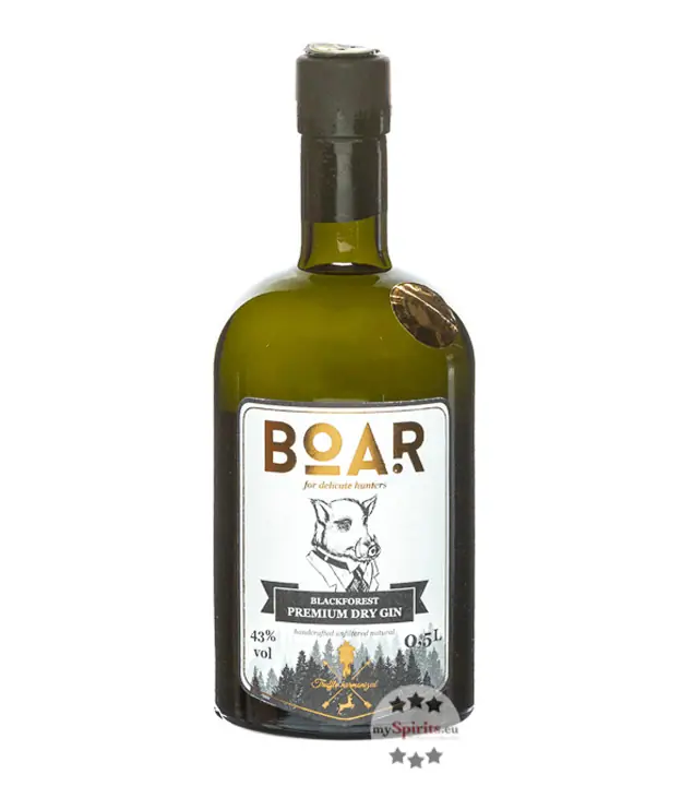 Boar Gin Blackforest Premium Dry Gin / 43 % Vol. / 0,5 Liter-Flasche