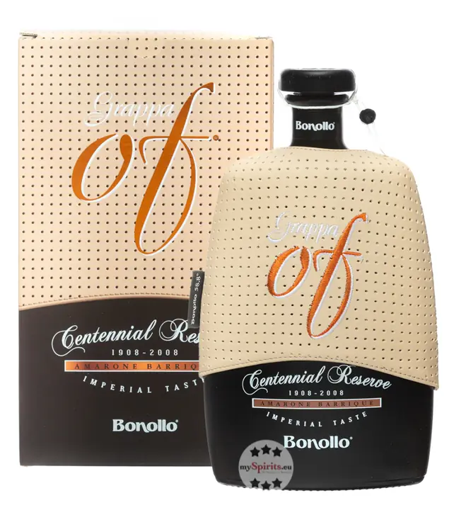 Bonollo: Grappa of Centennial Reserve Amarone Barrique Imperial Taste / 58,8 % Vol. / 0,7 Liter-Flasche in Geschenkkarton