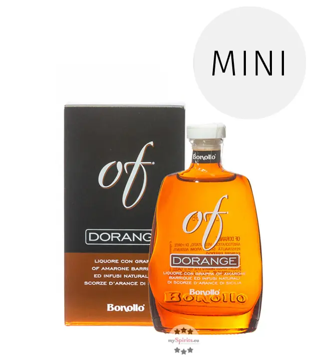 Bonollo: Dorange of Liquore Likör mit Grappa und Orange / 40 % Vol. / 0,05 Liter-Flasche