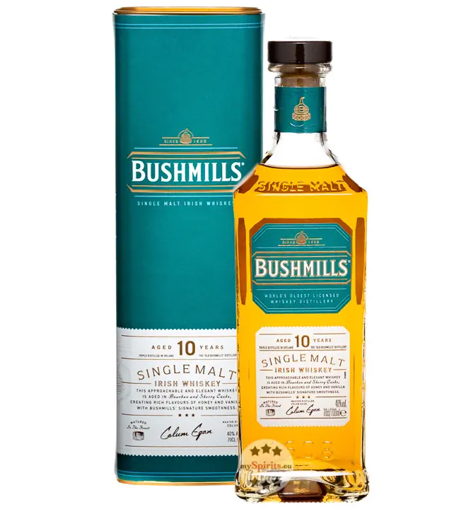 Bushmills 10 Jahre Single Malt Irish Whiskey / 40 % Vol. / 0,7 Liter-Flasche in GP