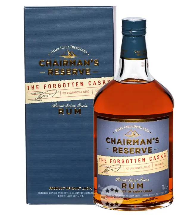 Saint Lucia Distillers Chairman's Reserve The Forgotten Casks Rum / 40 % Vol. / 0,7 Liter-Flasche in Geschenkbox
