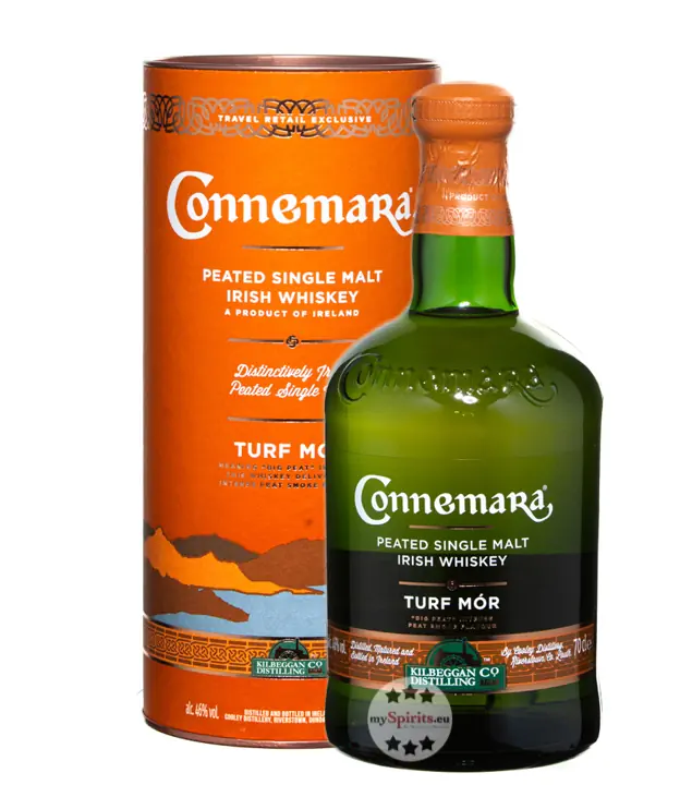 Connemara Turf Mór Peated Single Malt Irish Whiskey / 46 % Vol. / 0,7 Liter-Flasche in Geschenkdose
