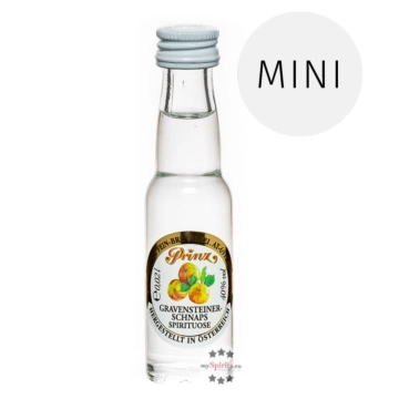 Prinz: Gravensteiner Schnaps Miniatur / 40 % Vol. / 0,02 Liter-Flasche