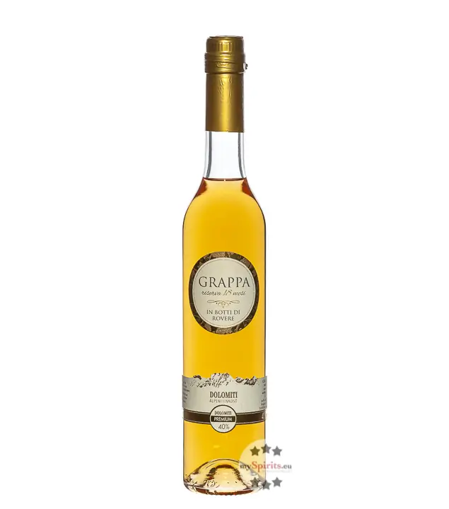 Dolomiti Grappa Riserva - In Botti di Rovere / 40 % vol. / 0,5 Liter-Flasche