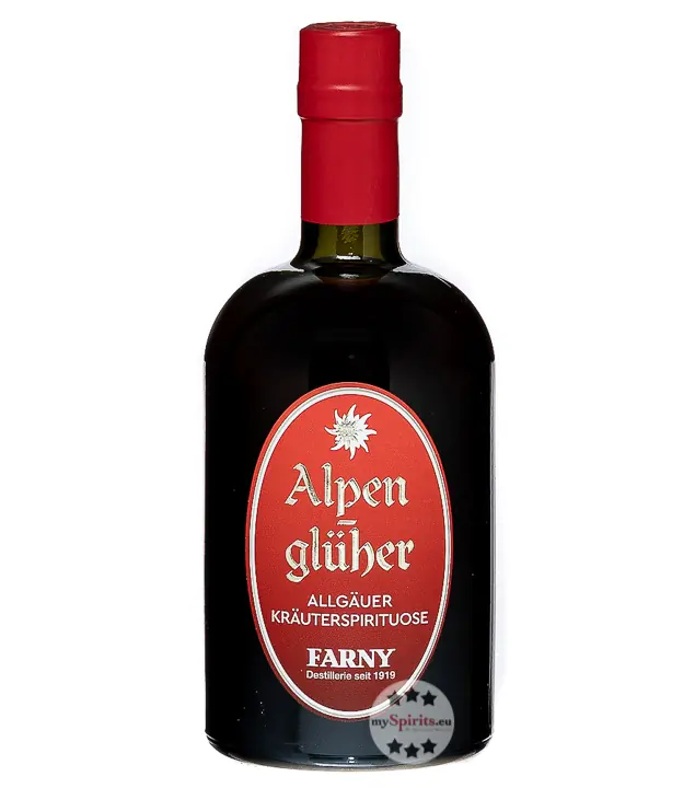 Farny Alpenglüher - Kräuterschnaps aus dem Allgäu / 32 % Vol. / 0,5 Liter-Flasche in Geschenkdose