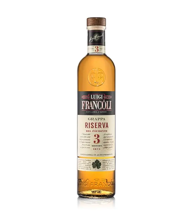 Francoli: Riserva del Piemonte 3 Jahre Grappa / 41,5 % vol / 0,7 Liter-Flasche
