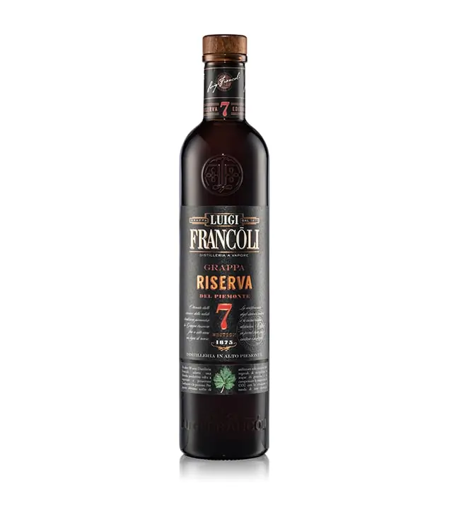 Francoli: Riserva del Piemonte 7 Jahre Grappa / 42,5 % vol / 0,7 Liter-Flasche
