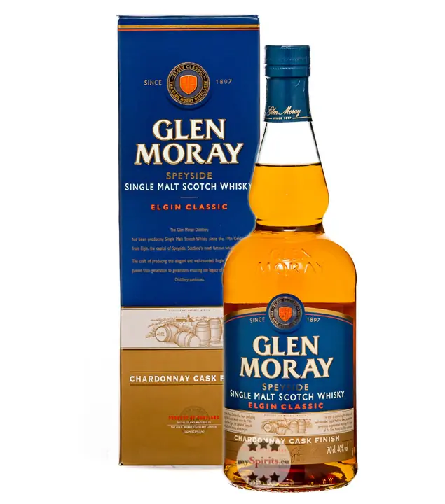 Glen Moray Chardonnay Cask Finish Speyside Single Malt Scotch Whisky / 40 % Vol. / 0,7 Liter-Flasche in Geschenkbox