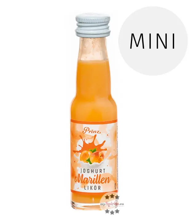 Prinz Joghurt-Marillen Likör Miniatur / 15 % Vol. / 0,02 Liter-Flasche
