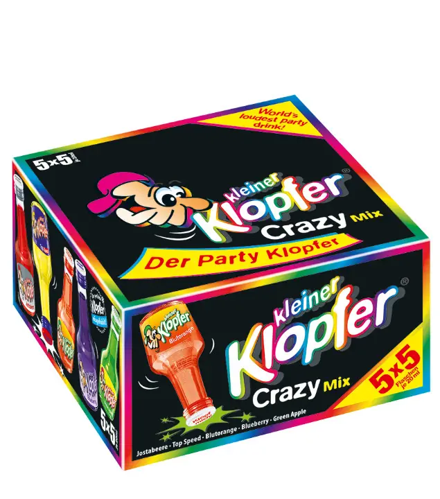 Kleiner Klopfer Crazy Mix Likör-Miniaturen / 15 - 16 % vol / 25 x 0,02 Liter-Flasche