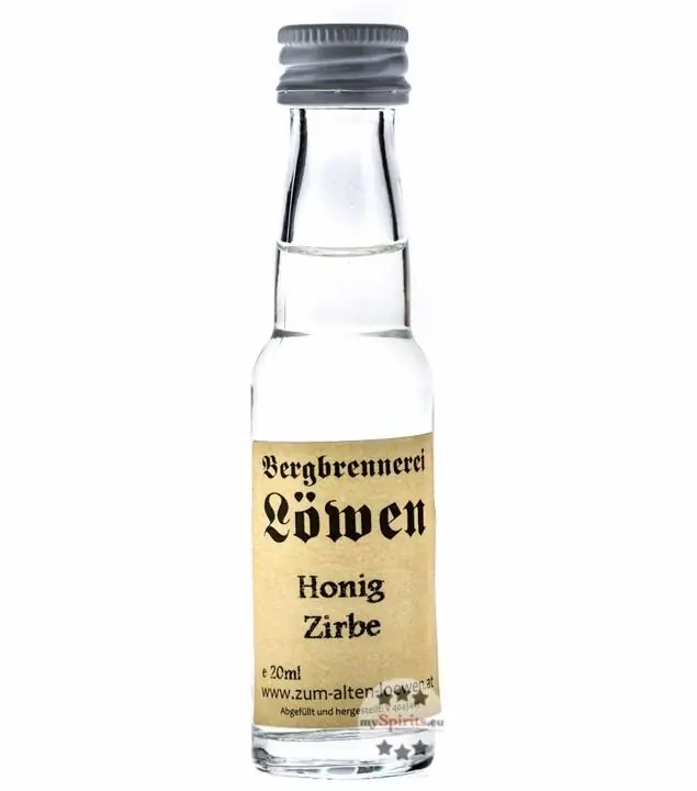 Löwen: Honig-Zirbe / 35 % vol / 0,02 Liter-Flasche
