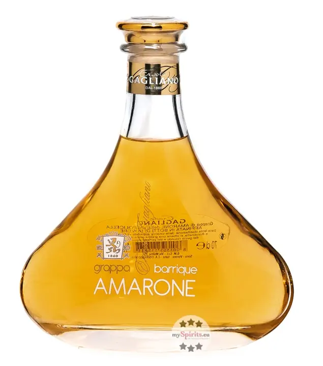 Marcati: Grappa Amarone Barrique Ercole Gagliano / 40 % vol / 0,7 Liter-Flasche in Holzbox