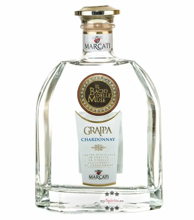 Marcati Grappa Chardonnay „Il Bacio delle Muse“ / 40 % Vol. / 0,7 Liter-Flasche