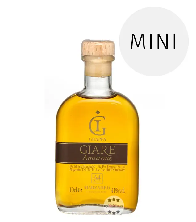 Marzadro Grappa Giare Amarone / 41 % Vol. / 0,1 Liter-Flasche