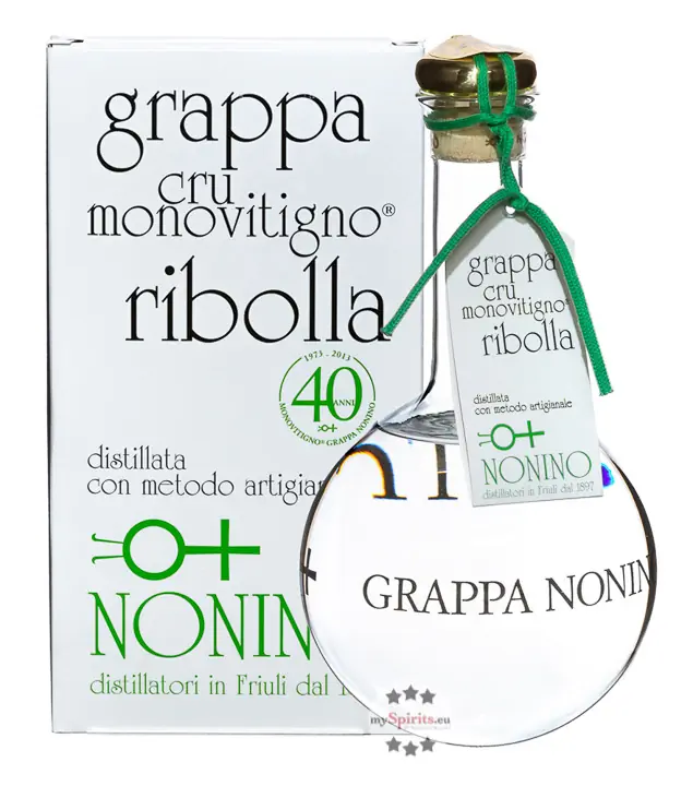 Nonino Grappa Cru Monovitigno Ribolla Ribolla-Grappa aus Trauben / 45 % Vol. 1,0 Liter-Flasche