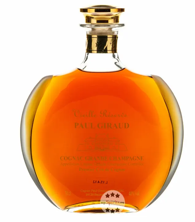 Paul Giraud Cognac Vieille Reserve Carafe Helianthe / 40 % Vol. / 0,7 Liter-Karaffe in Holzkiste