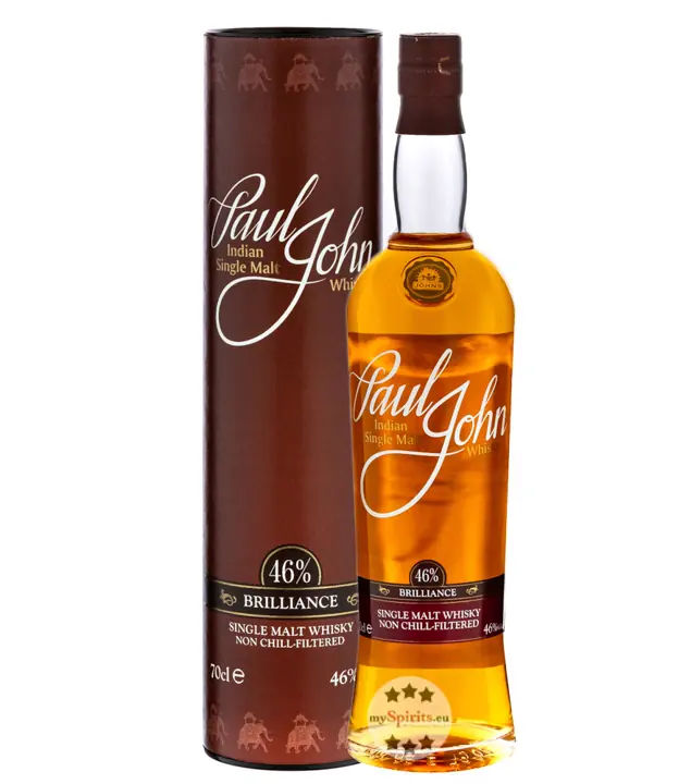 Paul John Brilliance Single Malt Whisky / 46 % Vol. / 0,7 Liter-Flasche in Geschenkdose