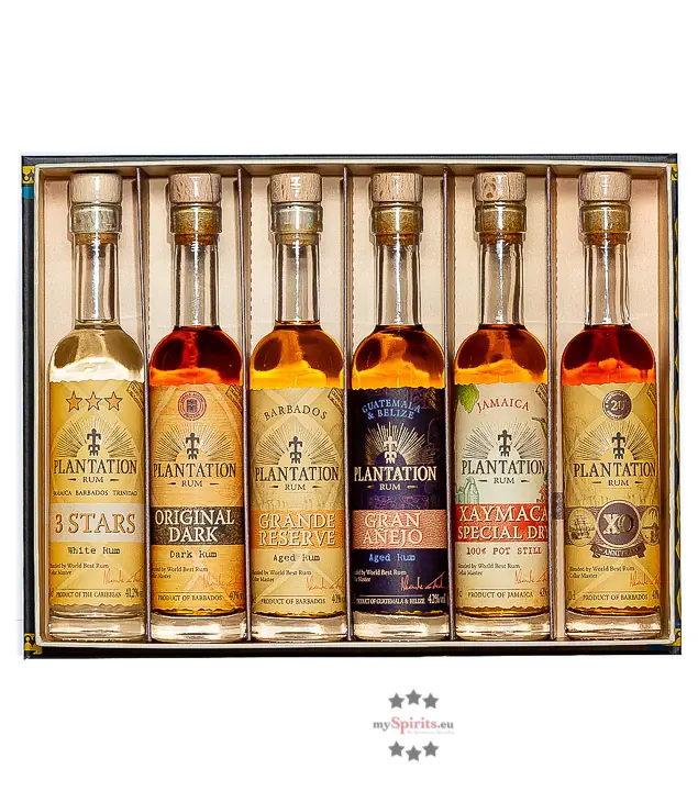 Plantation Rum Experience Box Probierset / 40-43,5 % Vol. / 6 x 0,1 Liter-Flasche in Geschenkbox