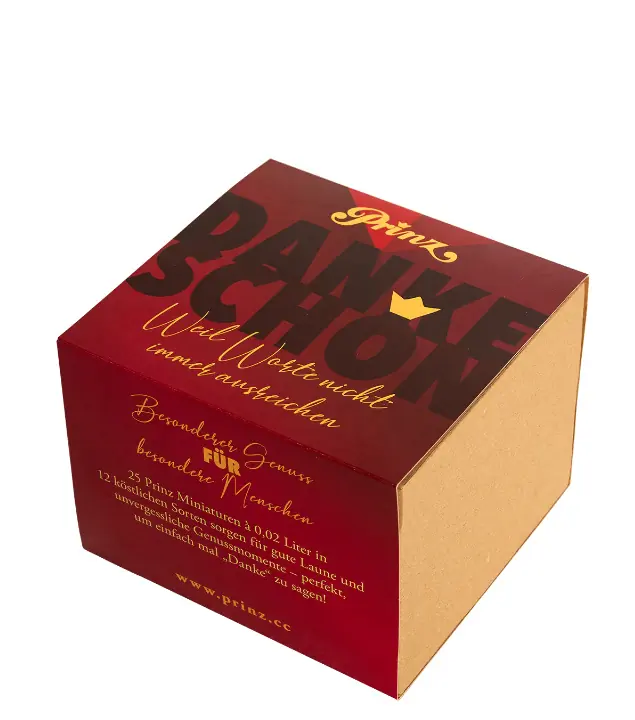 Prinz: Danke-Box Rot Miniaturen-Probierset / 17-41 % vol / 25 x 0,02 Liter-Flasche