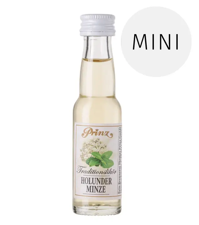 Prinz Holunderblüten-Minze Likör Miniatur / 20 % Vol. / 0,02 Liter-Flasche