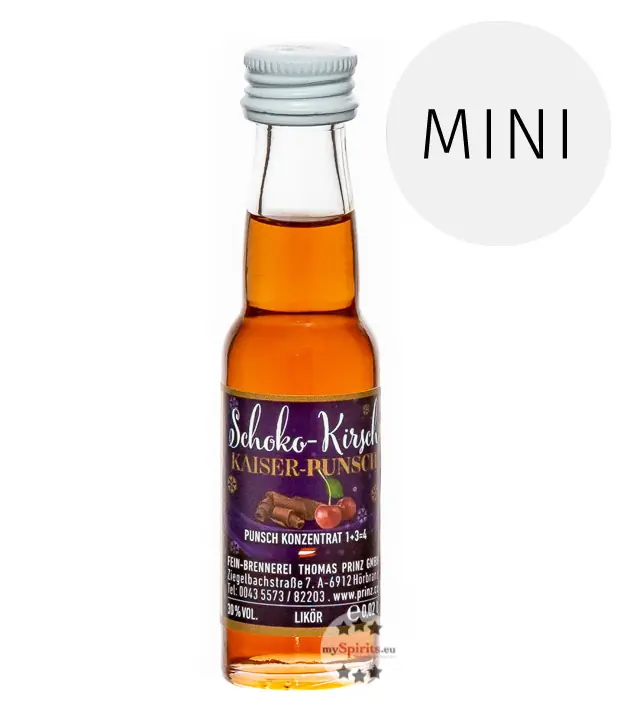 Prinz Schoko-Kirsch Kaiser-Punsch Miniatur / 30 % Vol. / 0,02 Liter-Flasche