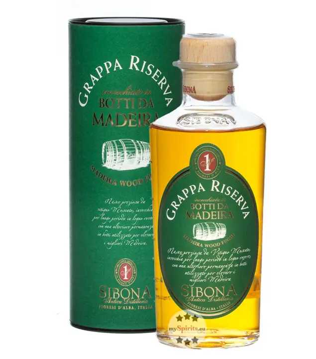 Sibona Grappa Riserva Botti da Madeira / 40 % Vol. / 0,5 Liter-Flasche in Geschenkdose