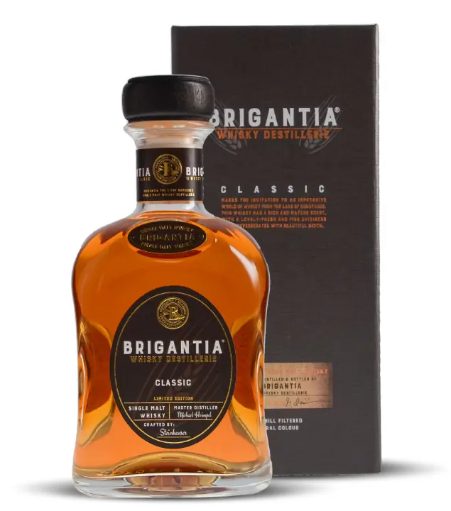 Steinhauser Brigantia 1. Single Malt Whisky vom Bodensee / 43 % vol. / 0,7 L Flasche in Geschenk-Box