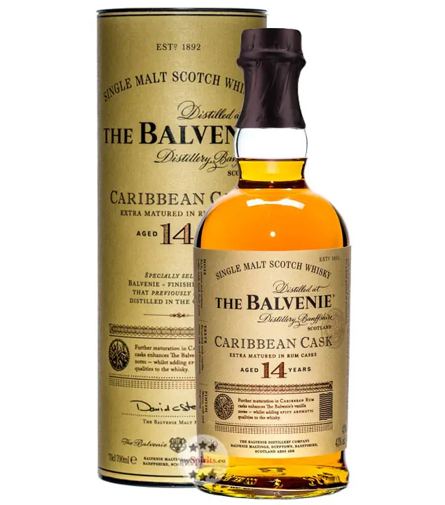 The Balvenie 14 Jahre Caribbean Cask Whisky / 43 % Vol. / 0,7 Liter-Flasche in Geschenkdose