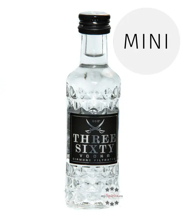 Three Sixty Vodka - Diamond Filtrated Mini / 37,5 % Vol. / 0,04 Liter-Flasche